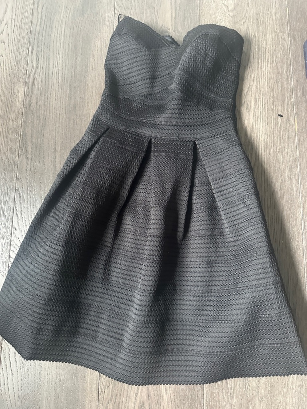 Express Strapless Black Fit & Flare Dress